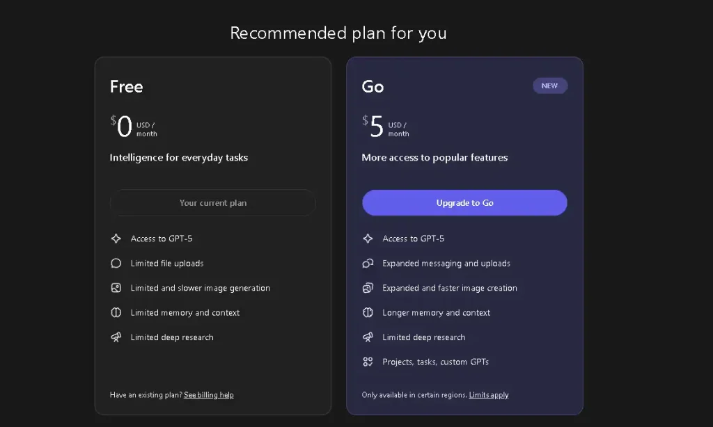 chatgpt go in nepal pricing